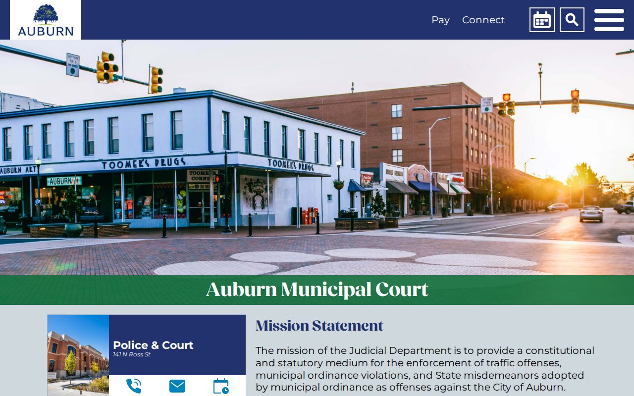 Auburn warrant records Municipal Court docket schedule
