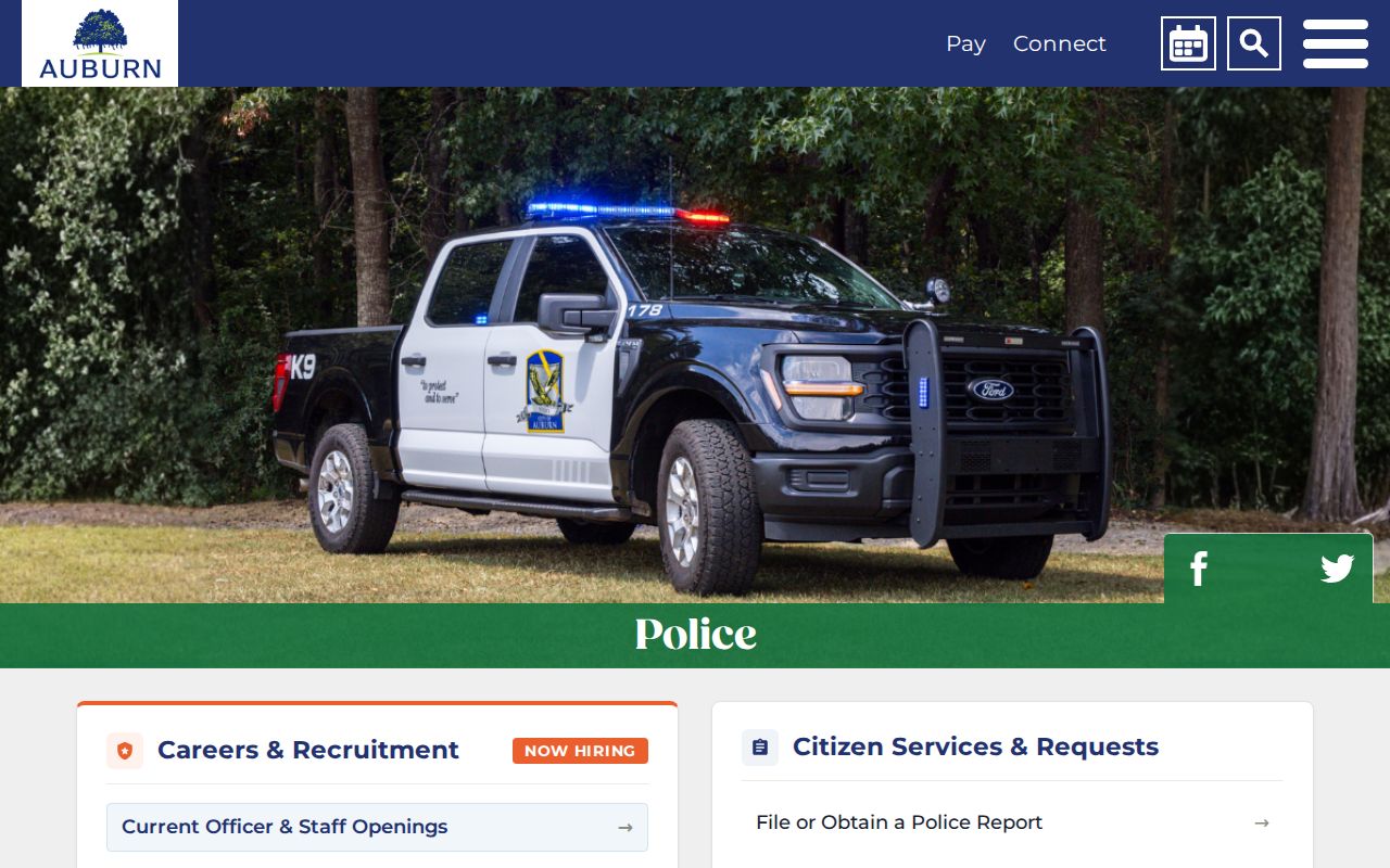 Auburn warrant records police serving agency contacts