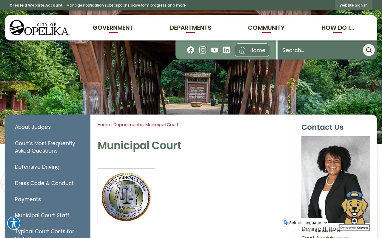 Opelika warrant records Municipal Court office and schedule