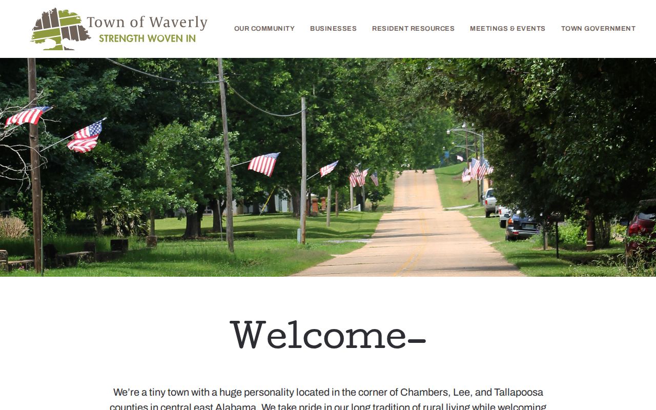 Official Waverly Town Hall page used to distinguish civic contacts from warrant offices